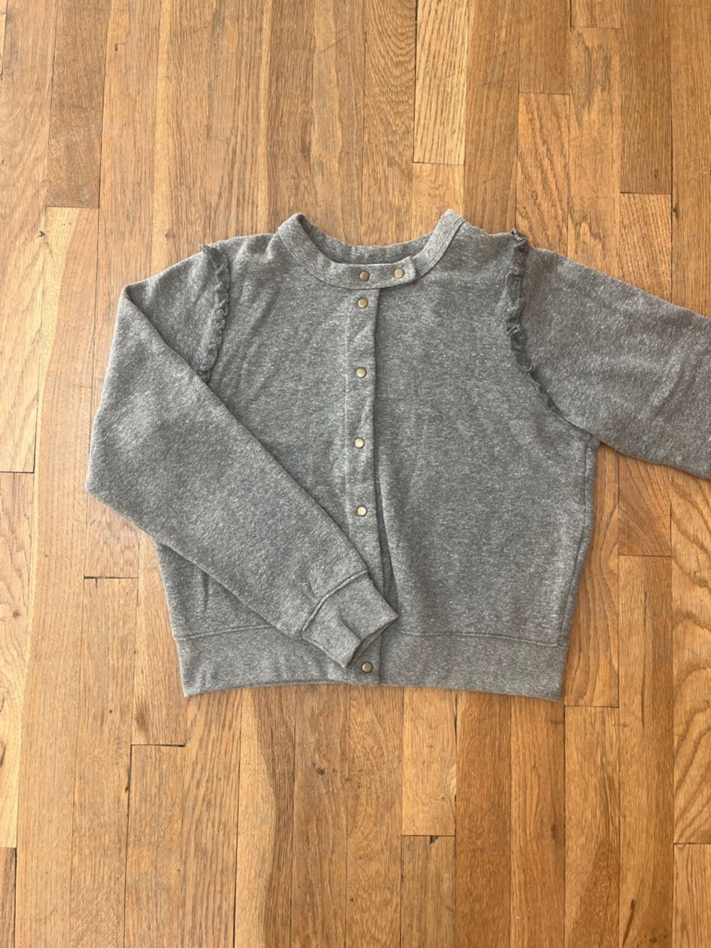Clare V. Heather Gray Fleece Cardigan